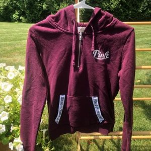Pink Quarter Zip Up Hoodie